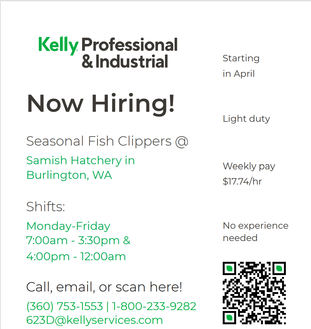 Samish Fish Hatchery Job Opening