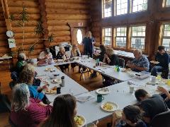 a meeting learning about salish baskets as much as 1400 years old